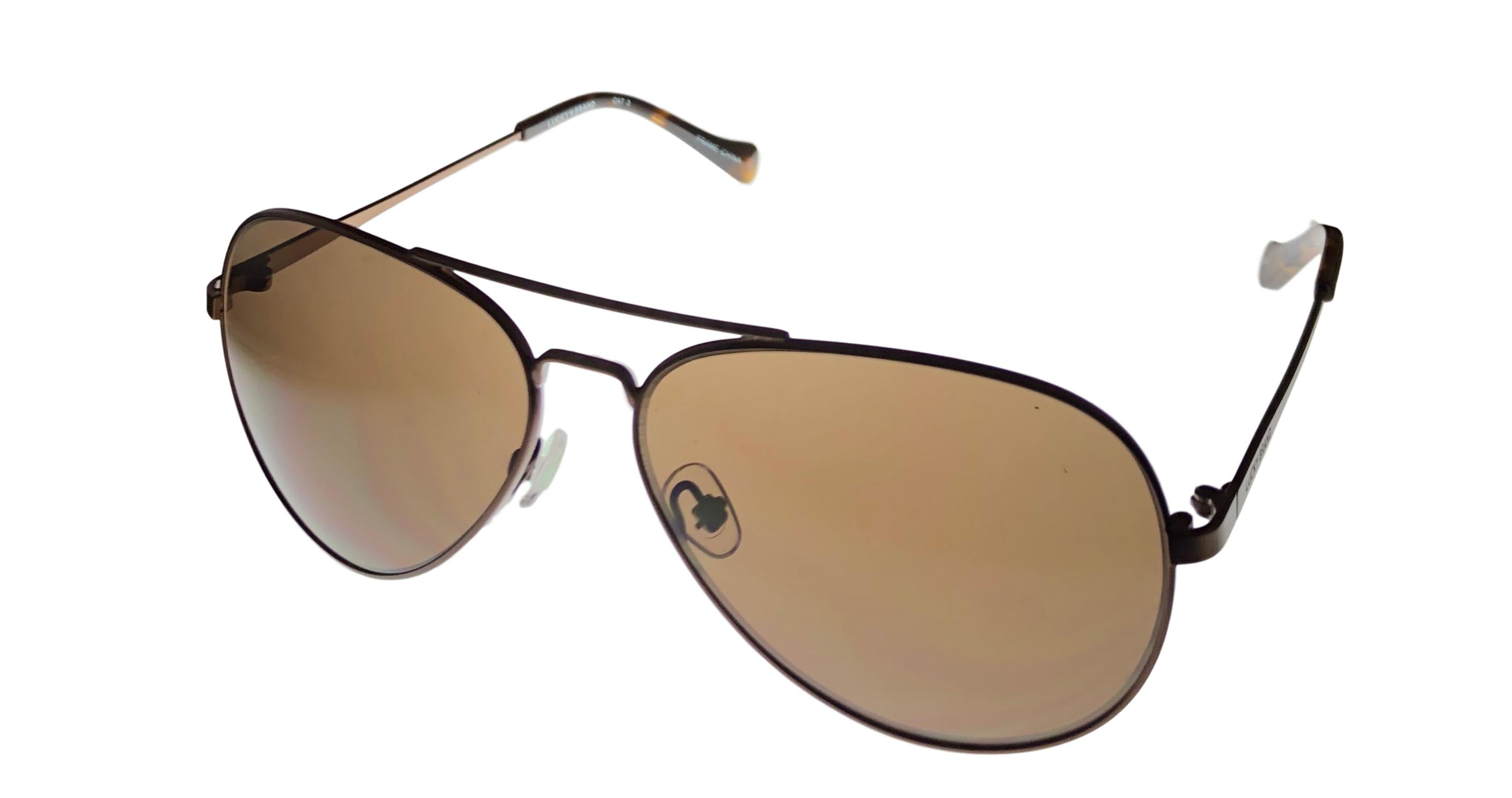 Lucky Brand Brown Mens Metal Sunglass Solid Brown Lens DS02
