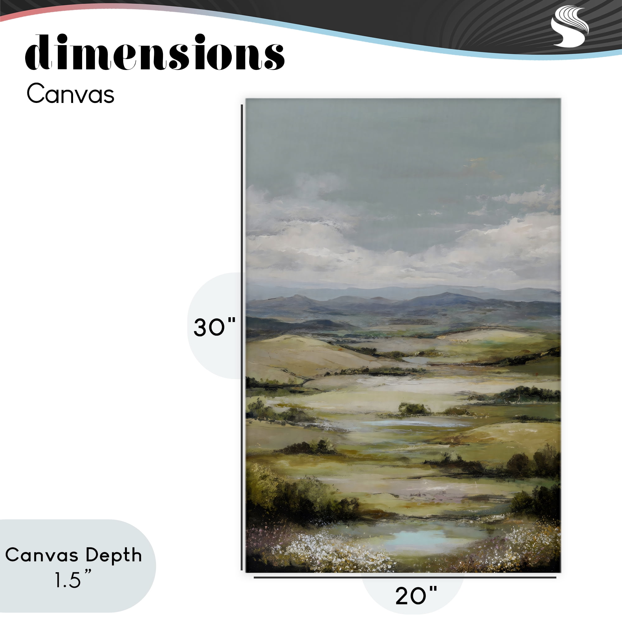 Stupell Industries Rolling Mountain Meadows Canvas Wall Art, design by Petal Prints Design