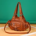 thumbnail image 3 of Stylago Purses and Handbags Women Fashion Leather Tote Shoulder Bag Top Handle Satchel Multiple Zipper Handbag for Ladies Travel Brown, 3 of 7
