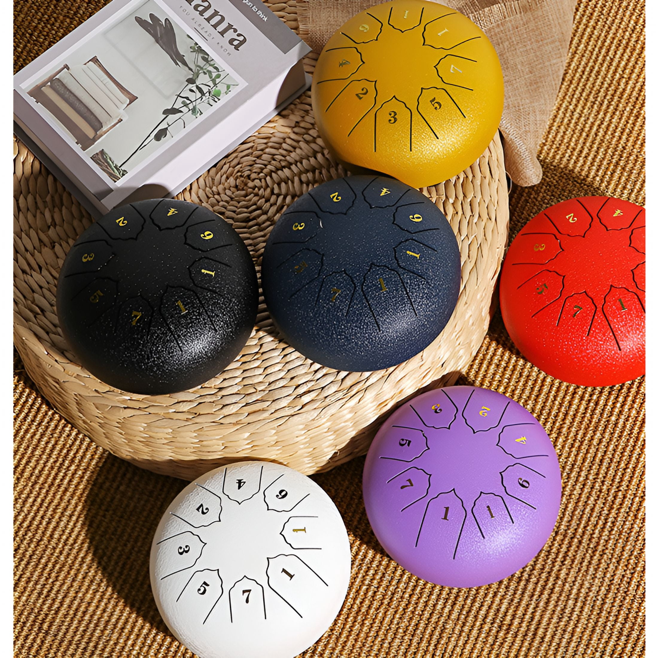 ZHZFKQ 8" Steel Tongue Drum - 6-Tone Handpan Drum for Kids & Adults, Zen Meditation & Sound Healing Instrument with Mallets, Portable 16X16Cm, Perfect for Yoga, Relaxation & Musical Gifts