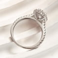 thumbnail image 2 of Veda Jewel 14K White Gold Plated Ring for Women - 1.6 Ct Oval Cut Lab Created Diamond Solitaire Engagement Jewelry with Halo Romantic Gift for Her - Stylish Wedding and Anniversary Ring, 2 of 3