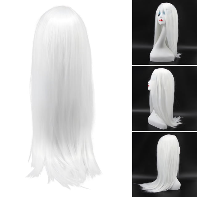 Pelucas Rectas Blancas Largas, Estilo Realista antideslizante Duradero Elegantes Pelucas Largas y Largas para cosplay