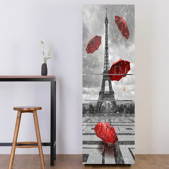 Refrigerator sticker door 3D refrigerator wallpaper ethylene decorative decal art mural refrigerator