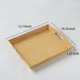 thumbnail image 2 of Godderr Wooden Tray Food Fruit Tray Vintage Color Restaurant Kitchen Handle Solid Tray 12*10.2*1.2in, 2 of 6