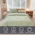 thumbnail image 2 of NSNLGSGC Sage Green Plaid Queen Comforter Set, 3-Piece Bedding Set, 2 of 7