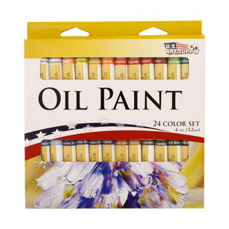24 Color Set of Art Oil Paint in 12ml Tubes - Rich Vivid Colors for Artists, Students, Beginners - Canvas