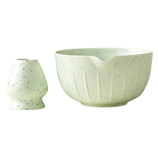 2 cuencos para té matcha con soporte para batidor, accesorios de regalo fáciles de limpiar. Verde claro