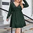 thumbnail image 5 of BangWanChi Womens Dresses Formal Women's Flash Dress V-neck Long Sleeve Ruffle Swinging Dress Mini Flash Dress, 5 of 5