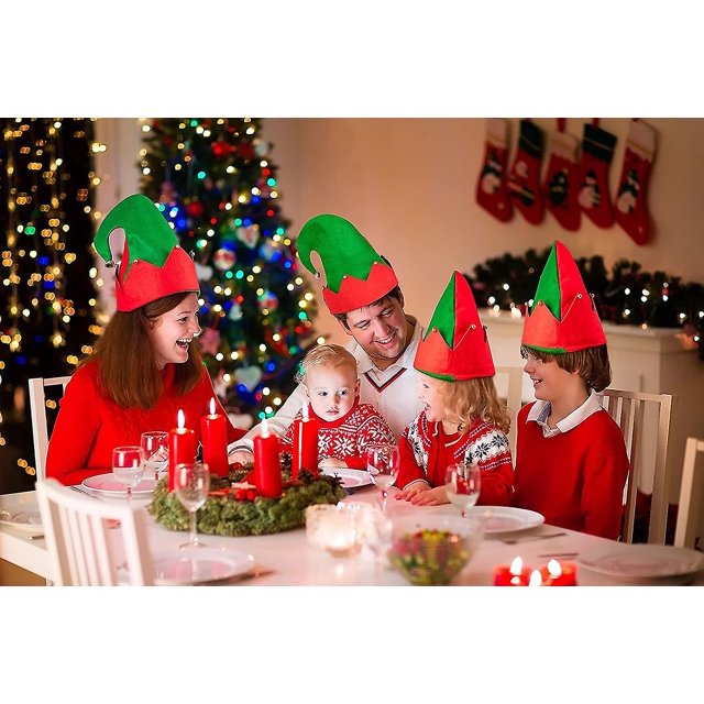 Paquete de 3 sombreros de fieltro de duende navideño de Moon Boat - Jingle Bells Christmas Holiday Party Costume Favors Gifts Accessoriess ShuxiuWang 9024735138808