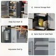 thumbnail image 6 of Aukfa Rolling Kitchen Island with Storage, Kitchen Cart W/3 Drawer & 2 Slide-Out Shelf,Gray, 6 of 8