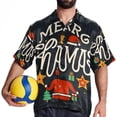 thumbnail image 4 of Christmas Font Men's Short Sleeve Poplin Shirt, Casual Printed Button Down Top for Summer Beach, Spread Collar Unisex Beach Shirt, 4 of 6