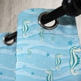 thumbnail image 3 of Ambesonne Animal Grommet Curtain, Cartoon Seahorses, 50" x 96", Blue, 3 of 6