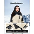 thumbnail image 5 of CAMEL Women's Athletic Jackets Waterproof Ski Jakcet Fleece Warm Hooded Windproof Winter Snow Outerwear Coats Gray+Khaki, 5 of 11