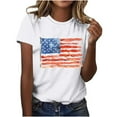 thumbnail image 4 of Cavosen Independence Day T Shirt Women Plus Size 4th of July Short Sleeve Crew Neck Shirts American Flag Print Shirts Lady 2X Red White and Blue Casual Tops Patriotic Tunic Tees Patriotic Blouses, 4 of 6