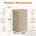 thumbnail image 2 of BGTREND 2Pack Slim Laundry Hamper with Lid 85L Foldable Clothes Basket with Removable Mesh Bag & Handle for Closet Bathroom Bedroom (Beige), 2 of 7