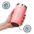 thumbnail image 3 of ThermoFlask Drinkware 16 oz Beer Tumbler - Double-Wall Insulated for Cold & Hot Drinks - Lightweight & Simple Cup with Innovative Press In Slider Lid - Modern & Durable - Sunkissed Coral, 3 of 5