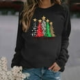 thumbnail image 2 of Darzheoy Womens Christmas Tops Long Sleeve Hoodless Loose Printed Solid Color Raglan Sleeve Sweatshirts Pullover Trendy Seamless Casual Versatile Blouses, 2 of 4