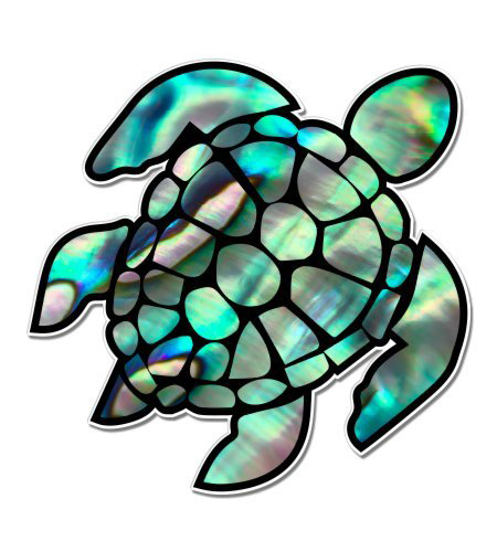 Sea Turtle Pearl Blue Green - Vinyl Sticker Waterproof ...