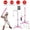 Pink, variant on Moclever 3 in 1 Baseball Toy Set, Tee Ball Stand Hanging Tee Automatic Ball Launcher with Adjustable Height for 3-5Years Old Kids and Toddlers, Red