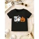 thumbnail image 1 of Boy'S Black Halloween-Themed "Boo" Graphic T-Shirt - Short Sleeve, Crew Neck, Casual Style with Ghost, Pumpkin, Spider Web Design, Perfect for Fall Festivities, Halloween apparel, 1 of 6