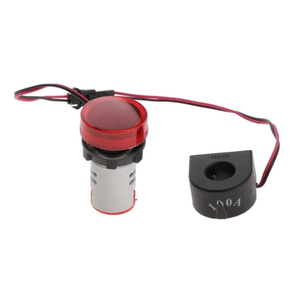 0-100A forma forma forma Digital Amperímetro Señal Indicador de Corriente Monitor Amperímetro Probador Instrumento de Medición de aje rojo Yotijar Amperímetro digital LED redondo