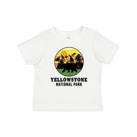 

Inktastic Yellowstone National Park with Bear Mountains and Trees Cricle Gift Baby Boy or Baby Girl T-Shirt
