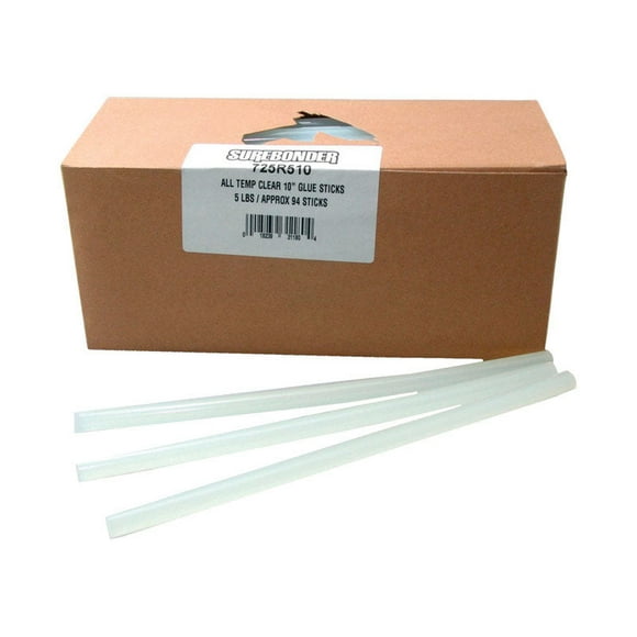 Barras adhesivas Surebonder multiusos, 0,5 cm de profundidad x 25 cm de largo, transparentes, 94 uni