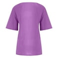 thumbnail image 3 of CHOK Womens Tops Boho Cotton Linen T-Shirts Tops Loose Pullover Blouses Light Gray L, 3 of 4