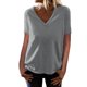 thumbnail image 1 of Gibobby Playera Manga Corta para Mujer Camiseta suelta informal con cuello en V para mujer, blusa manga corta con estampado(Gris,M), 1 of 5