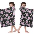 thumbnail image 4 of Pioneer Flower Floral Print Pattern Hooded Bath Towel，50"x30" for Ages 3 To 12 Kids, Quick Dry Lightweight Soft Microfiber Hood Beach Towel Cover Up for Kids, 4 of 7