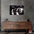 thumbnail image 3 of Night Run Racing Car Print Man Cave Canvas Wall Art by Notoriart, White Floater Frame, 36"x24", 3 of 7