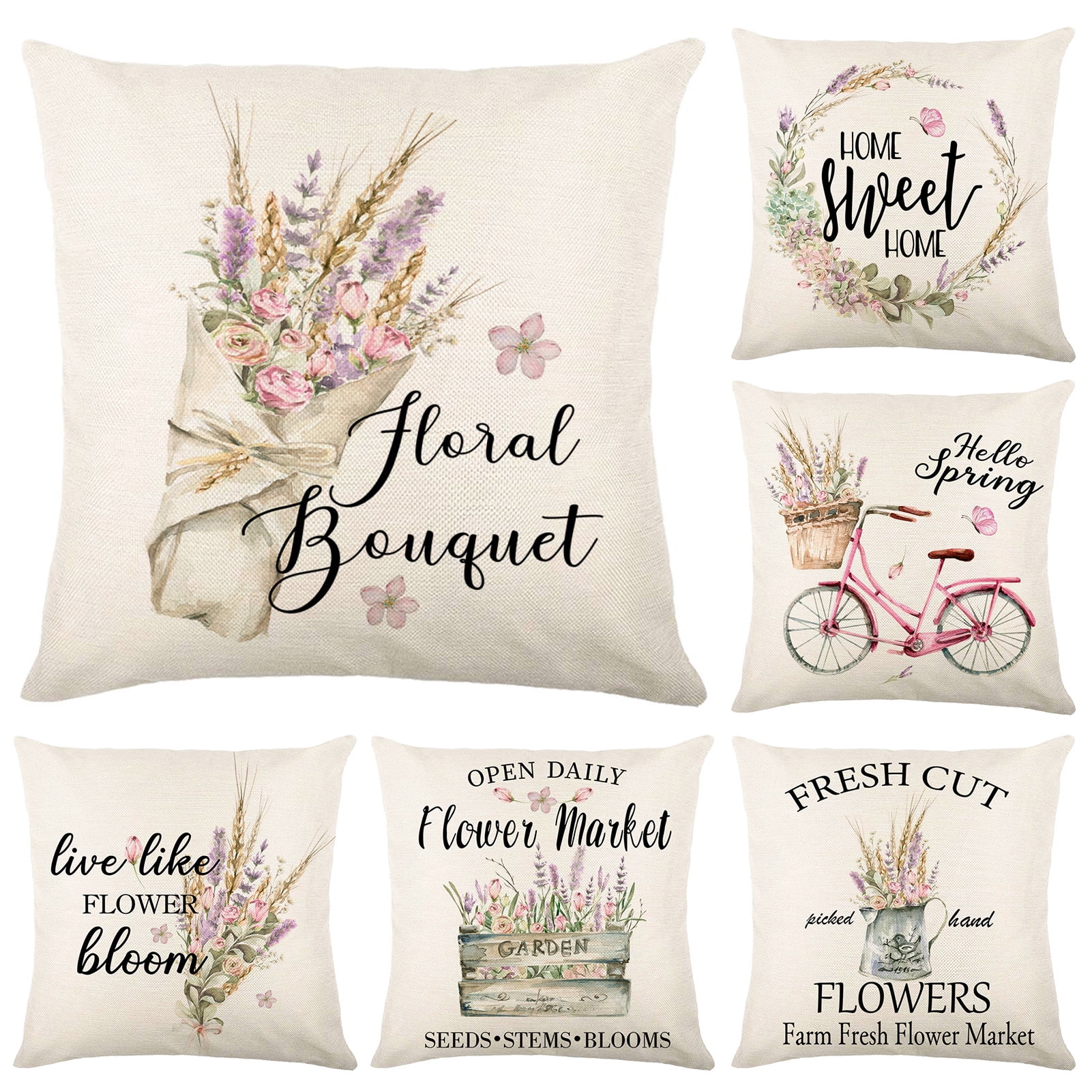 Details about   Spring Floral Pillow Sham Decorative Pillowcase 3 Sizes for Bedroom Decor 