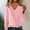 Pink, variant on WTXUE Women's V-Neck Tunic Sweater with Pockets Soft Knitted Pullover Long Sleeve Lightweight Knit Pullover Tops Business Casual Sweaters Fall Outfits Black L