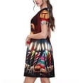thumbnail image 4 of Lsque Chucky Print Women's Casual Dress T-Shirt Summer Short Sleeve Scoop Neck Swing Dresses, 4 of 7