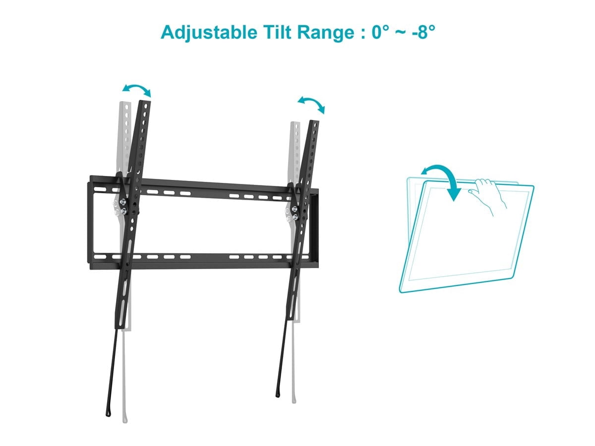 Monoprice TV Wall Mount Bracket For TVs Up to 70in, Tilt, Max Weight 77lbs, VESA Patterns Up to 600x400, UL Certified - Select Series