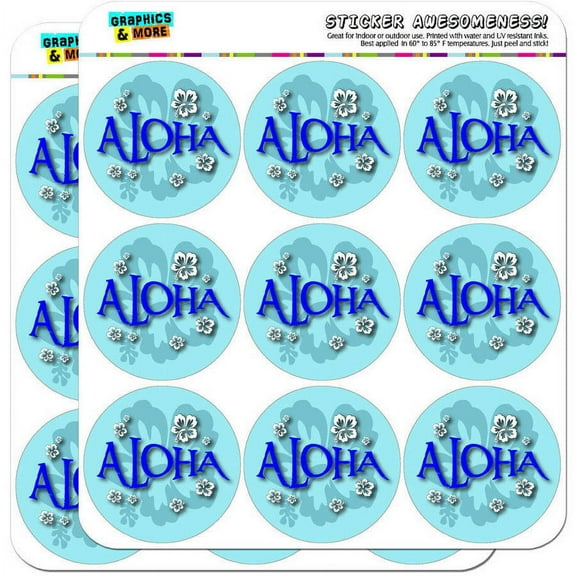 Aloha Hawaiian Greeting Hibiscus Flowers 18 2" Planner Calendar Scrapbooking Crafting Stickers