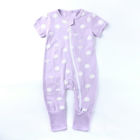 

KONBECA Baby Boys Girls Rompers Infants Pure Cotton Coverall Toddler Baby Boys Girls Bodysuit Cartoon Animal Pattern Short Sleeve Double Zipper Romper Jumpsuit Outfits (3-36 Months)