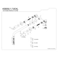 thumbnail image 6 of Kingston Brass KS8057CKL Kaiser Two-Handle 3-Hole Wall Mount Roman Tub Faucet in Brushed Brass, 6 of 7