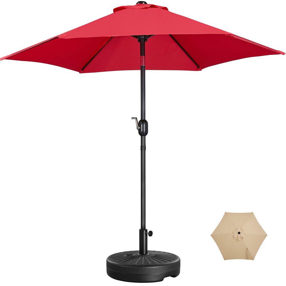 Yaheetech 7.5FT Patio Umbrella with 6 Ribs and 20'' Patio Umbrella Base