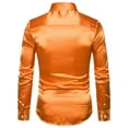thumbnail image 3 of Coduop Men Luxury Silk Like Satin Shirt Long Sleeve Disco Party Dress Shirts Button Up, 3 of 4