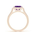 thumbnail image 2 of ANGARA Natural Oval 2.28 ct Amethyst Ring with Ornate Halo in 14K Rose Gold for Women (Size-10x8mm) | February Birthstone, Birthday, Anniversary, Jewelry Gift for Women | Natural Amethyst Ring, 2 of 9