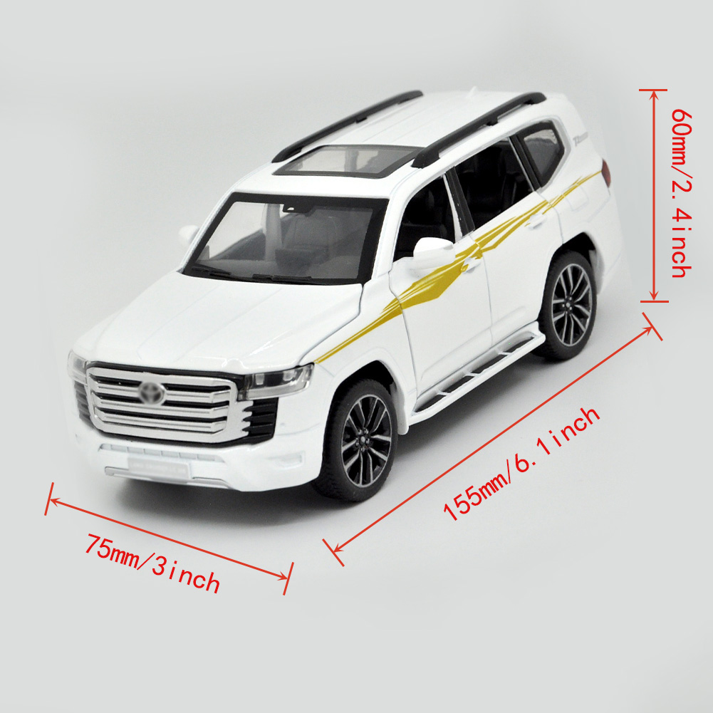 1: 32 Suitable for Toyota Land Cruiser LC300 Alloy Simulation Car Die Casting Model Dynamic Sound and Light Toy Series Collectibles Boy's Birthday Gift