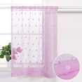 thumbnail image 3 of CUH 1pc Slot Top Sheer Short Window Door Curtain Tulle Half Window Drape Voile Cafe Tier Kitchen Valance Bathroom Scarf Purple W:39"x L:28", 3 of 6