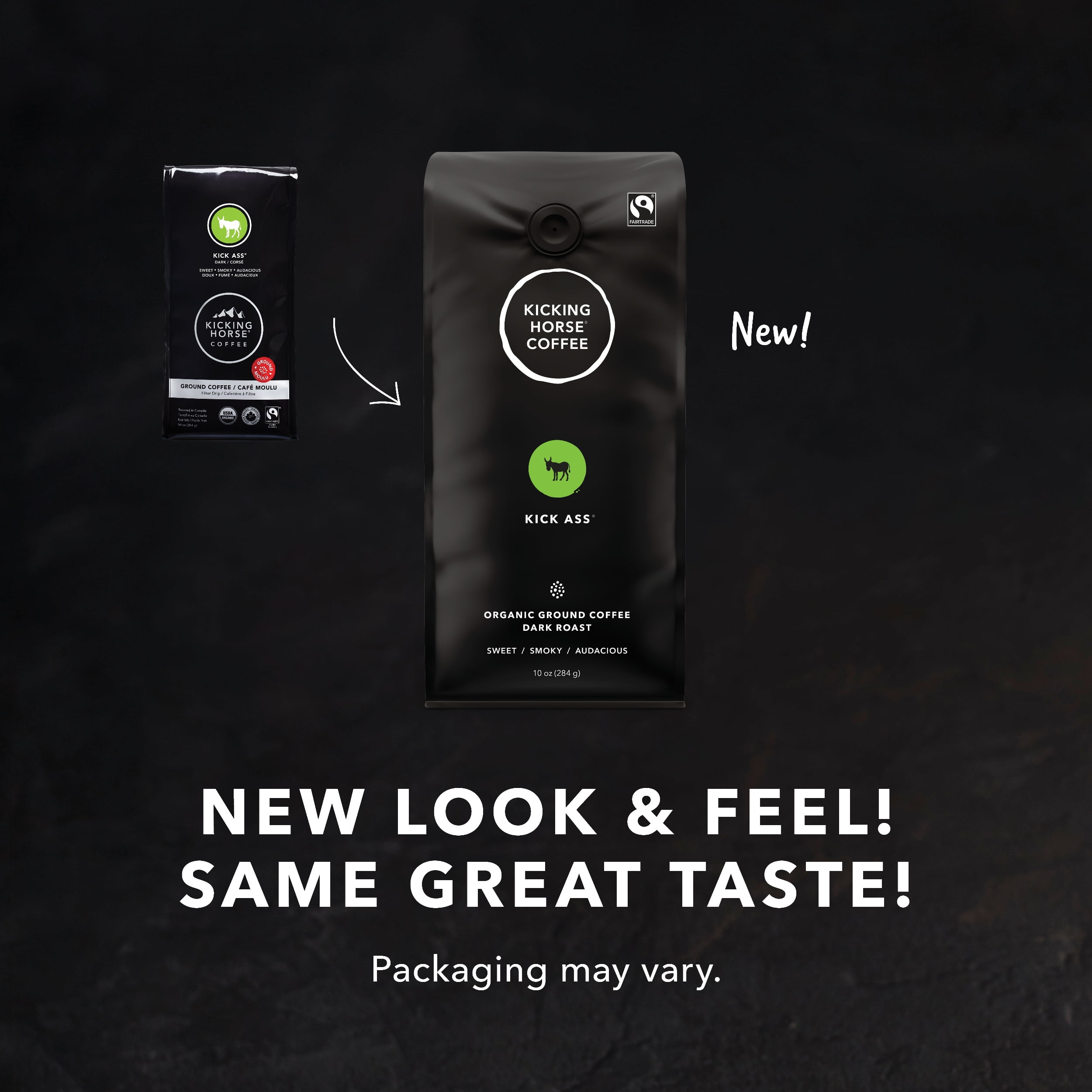 Kicking Horse Coffee, Kick Ass, Dark Roast, Ground, 10 oz (Pack of 6)