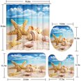 thumbnail image 5 of 4 piezas de juego de cortina de ducha Starfish Seashells Beach Blue Sky Ocean Vacation con alfombras antideslizantes tapa de inodoro y alfombra de baño decoración set 72 & quot; X 72 Feliz Sencillez, 5 of 5