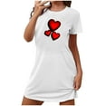thumbnail image 2 of Camisón corto de San Valentín para mujer, talla grande, estampado en el pecho, cuello redondo, manga corta, 2 of 3