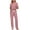 Dusty Rose, variant on 100% Cotton Pajamas for Women Short Sleeve Sleepwear & Pants 2 Piece Pjs Loungewear Pj Set with Pocket S-XXL(Black,S)