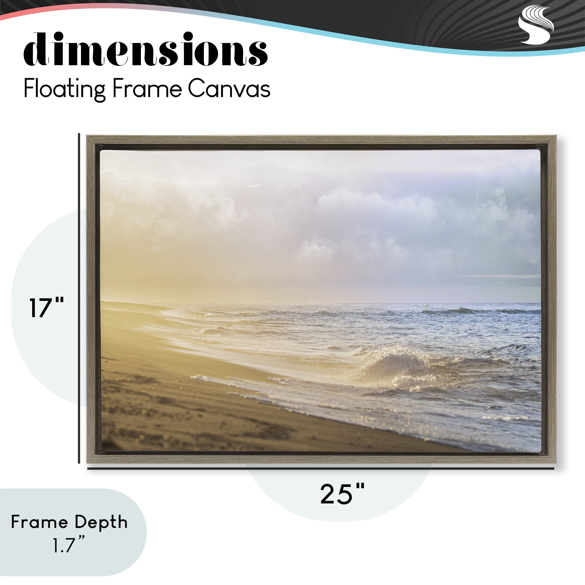 Stupell Industries Gentle Seaside Breeze Brown Framed Floater Canvas Wall Art, design by Marcus Prime