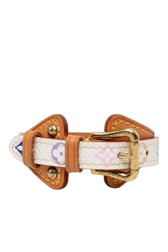 Pre-Owned Louis Vuitton Monogram Bracelet Teda PM M92485 White Multicolor Leather Women's LOUIS...
