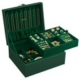 thumbnail image 1 of Caja Joyero, Estuche de Joyas con 2 Capas, con Asa, Bandeja Flexible, 20.5 x 24 x 11 cm, Verde Bosque, 1 of 7